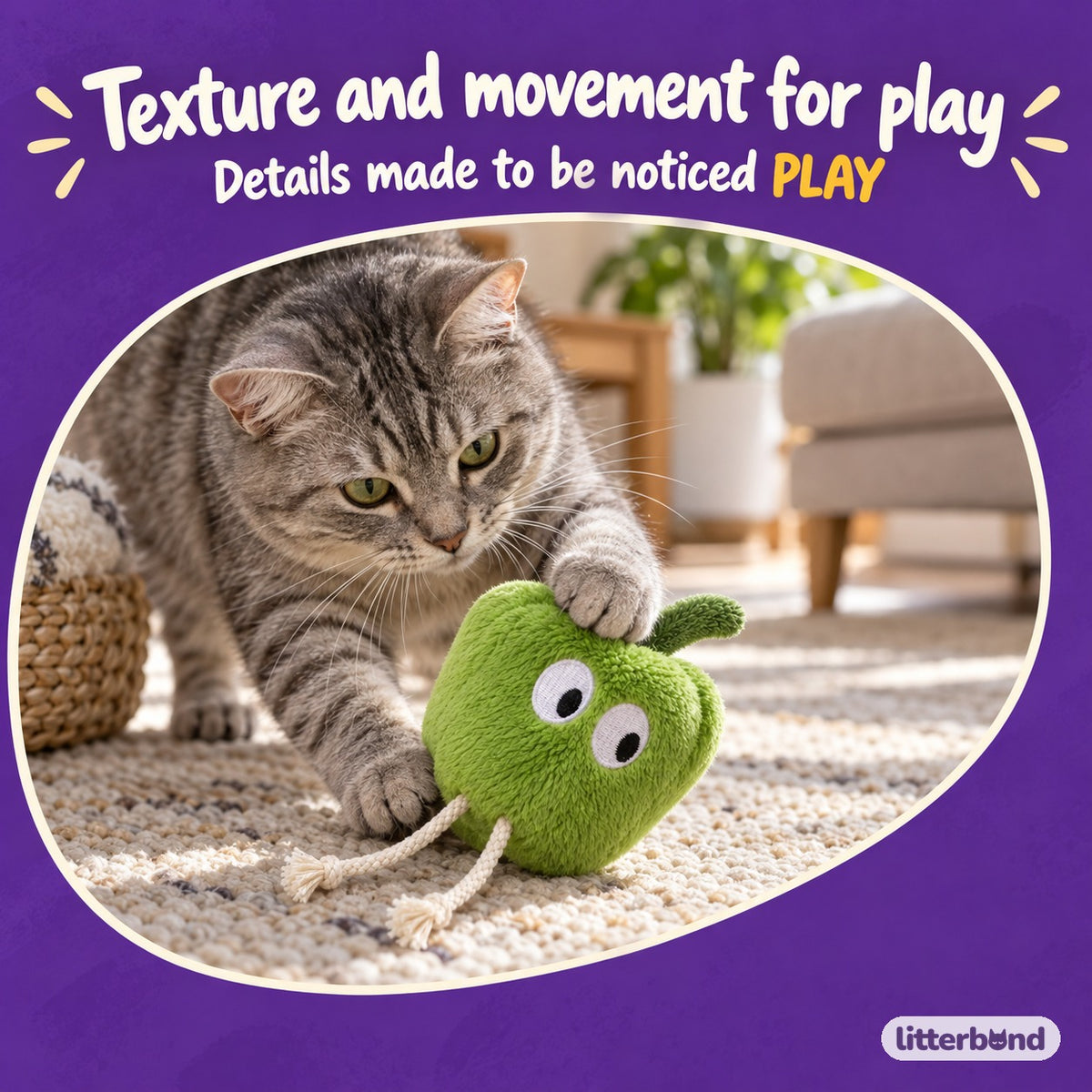Bell Pepper Cat Toys with a cat