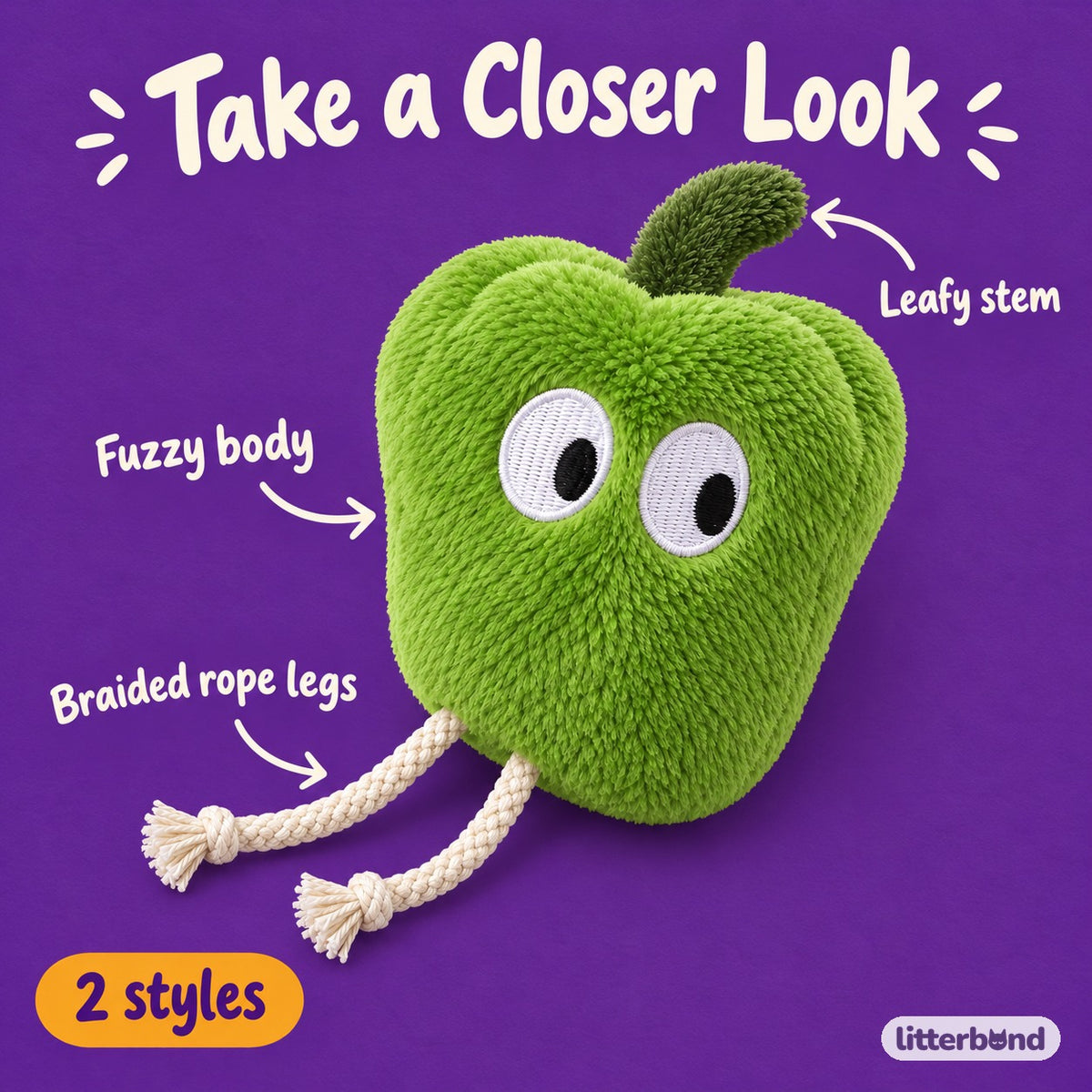 Bell Pepper Cat Toys - close-up details