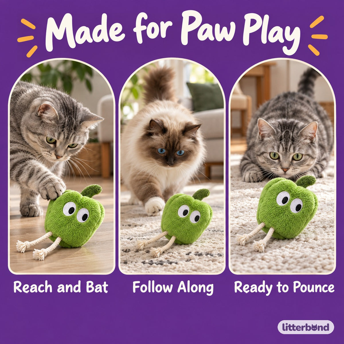 Bell Pepper Cat Toys - playtime at home