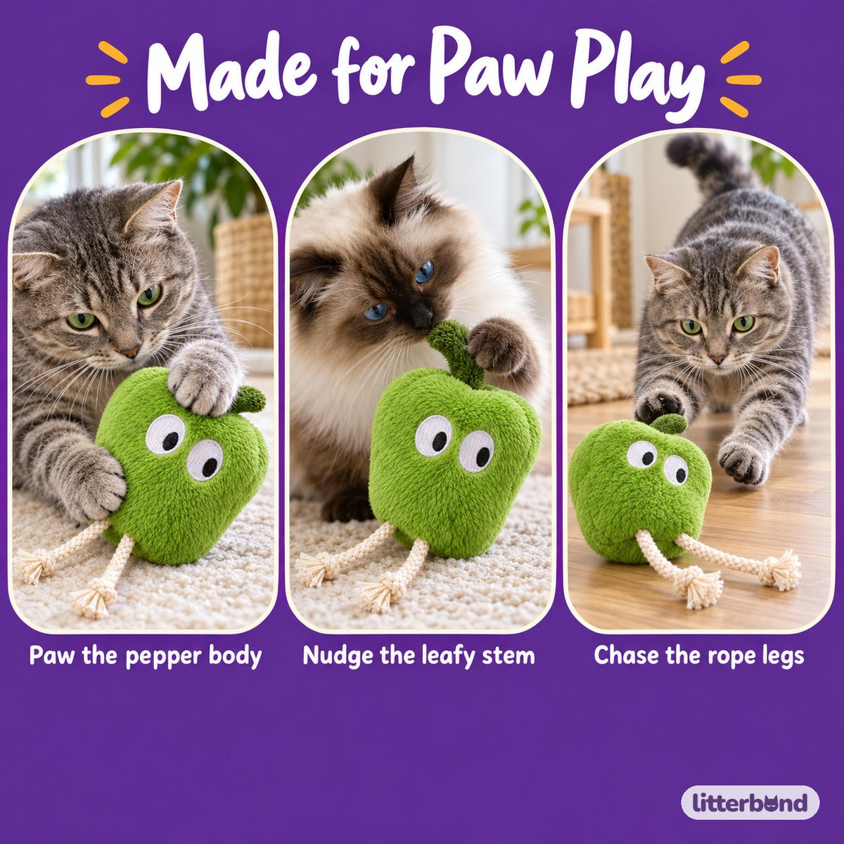 Bell Pepper Cat Toys - playtime at home