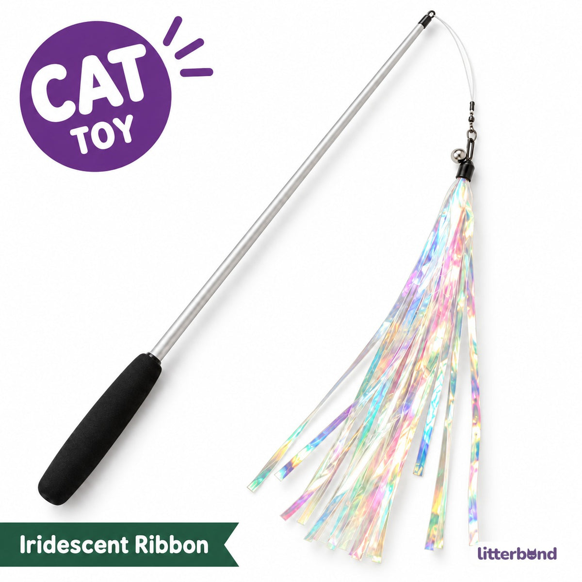 Iridescent Ribbon Teaser Wand