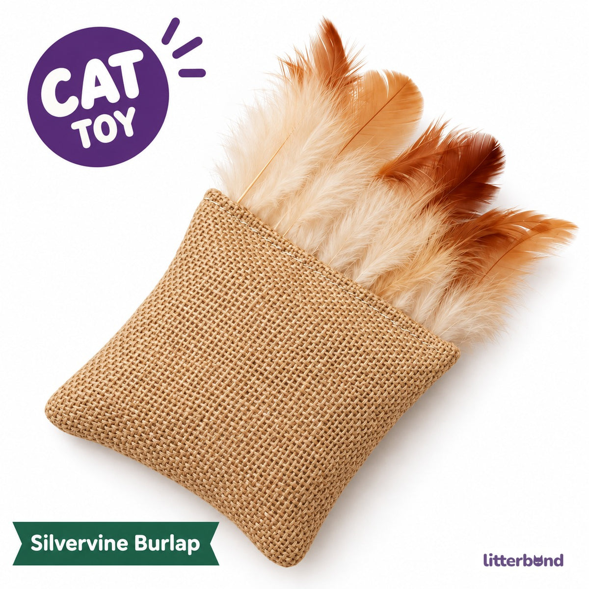 Burlap Feather Cat Toy