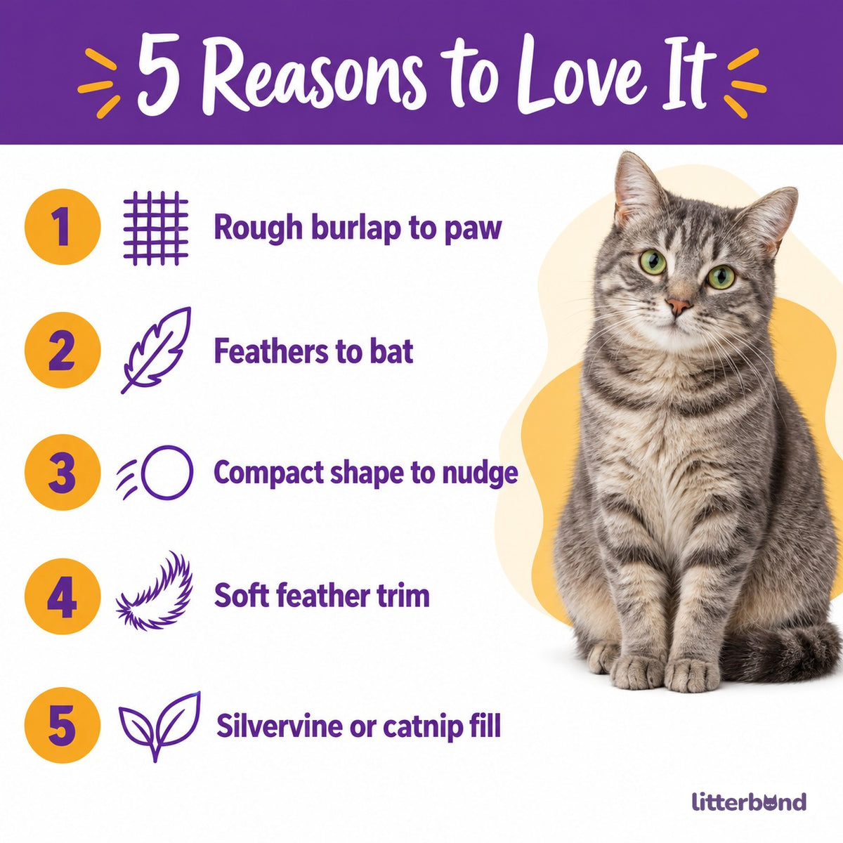 Burlap Feather Cat Toy - 5 reasons to love it