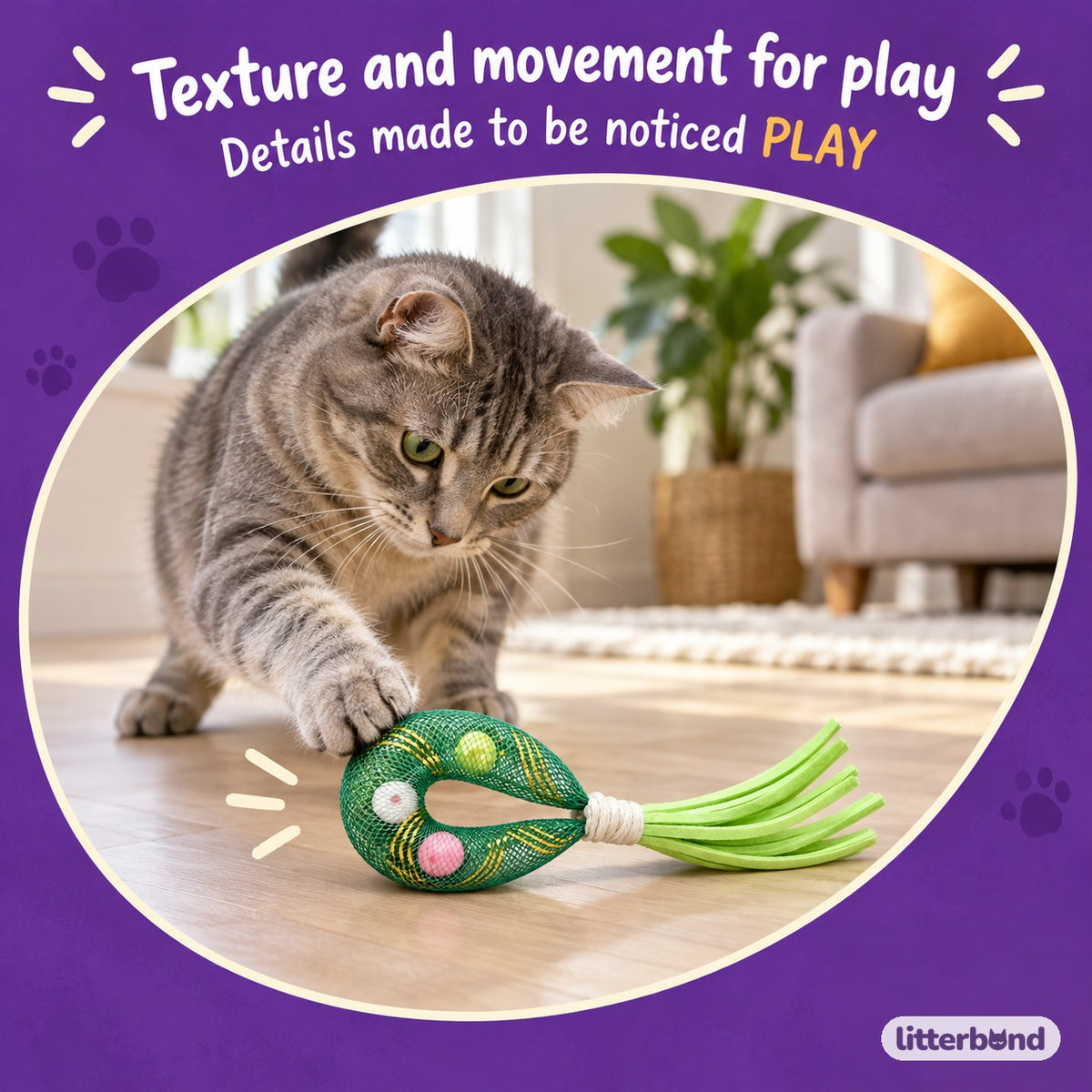 Teardrop Mesh Cat Toys with a cat