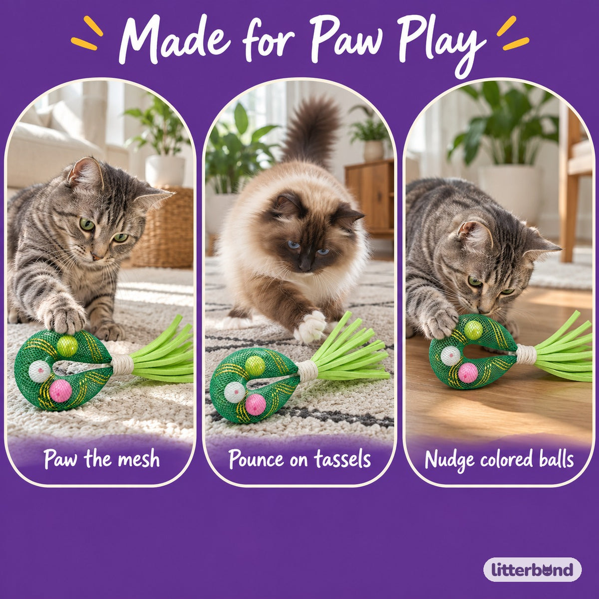 Teardrop Mesh Cat Toys - playtime at home