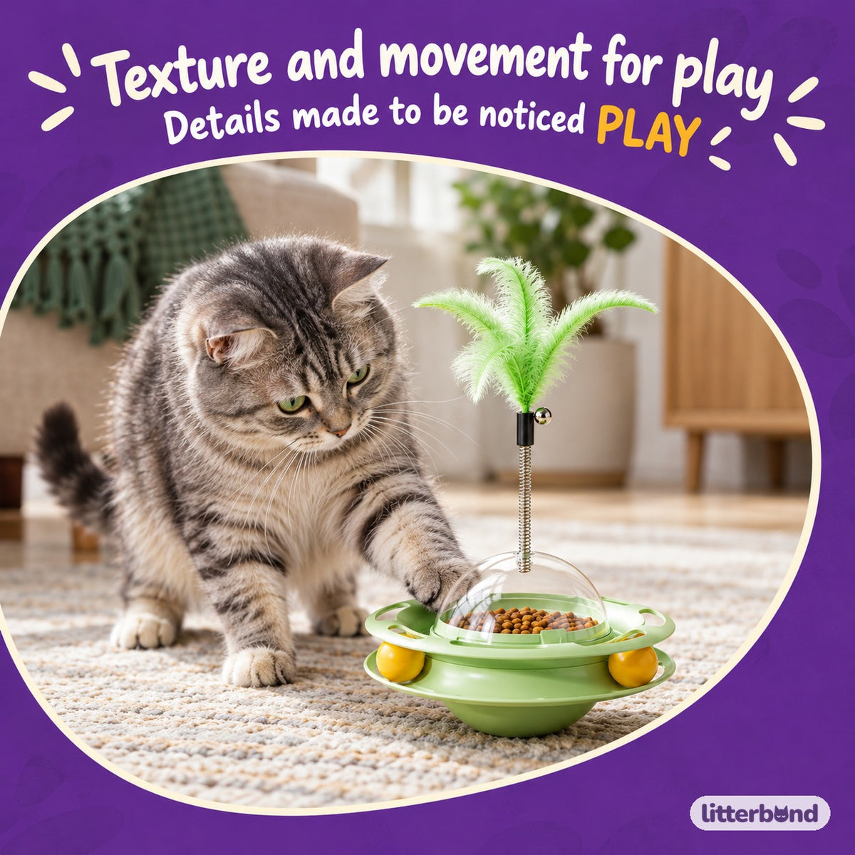 Snack Spinner Cat Toy with a cat