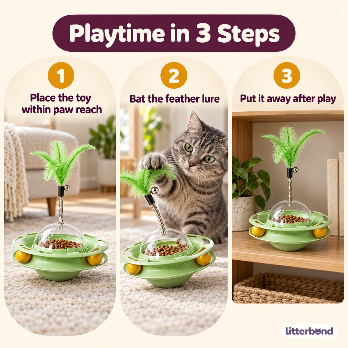 Snack Spinner Cat Toy - how to play