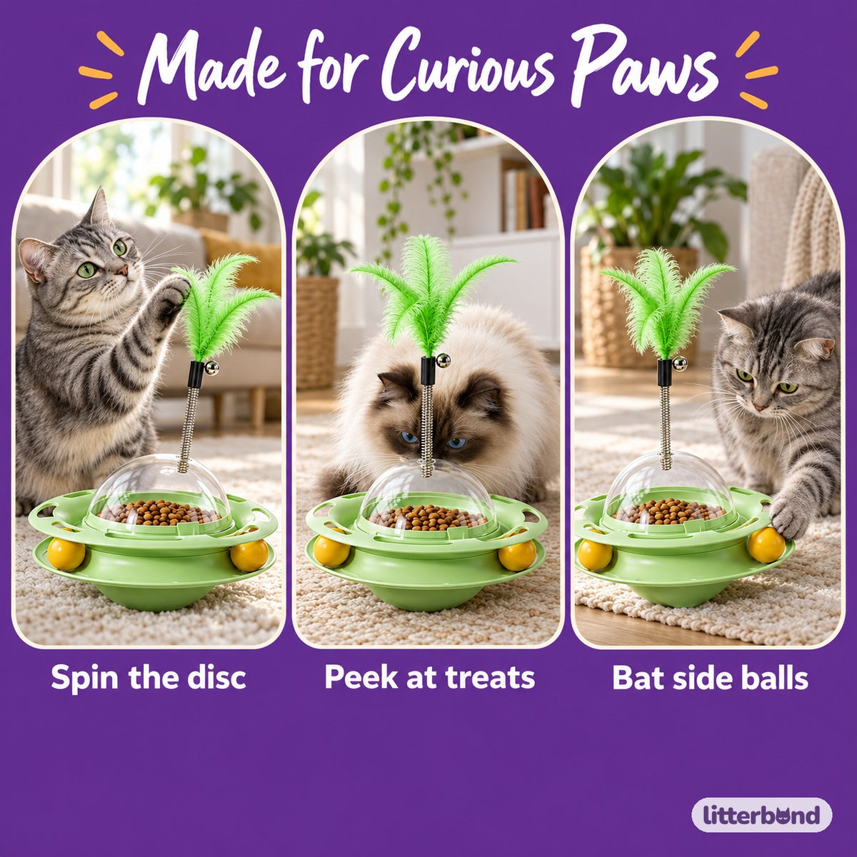 Snack Spinner Cat Toy - playtime at home