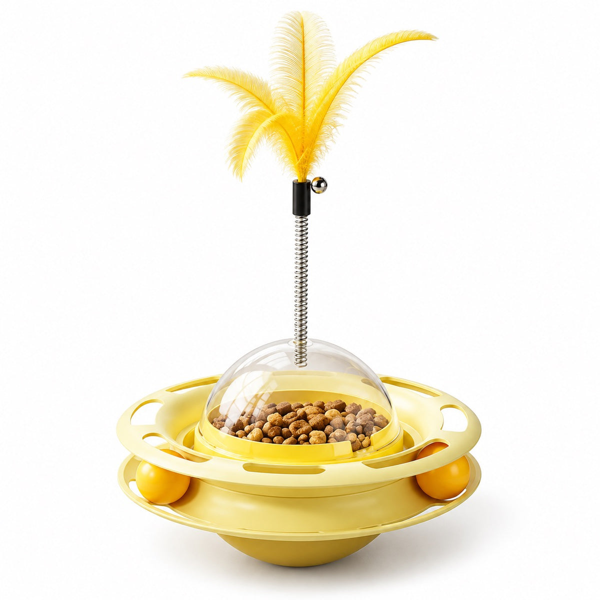 Snack Spinner Cat Toy - Yellow Spinner
