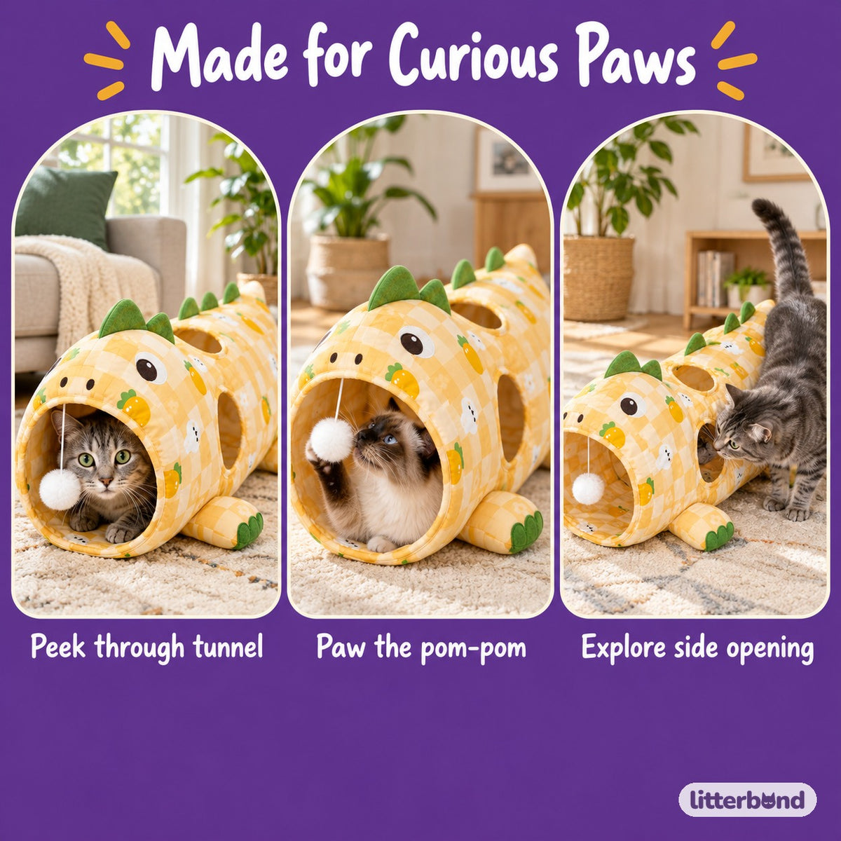 Dinosaur Crinkle Tunnel Set - playtime at home