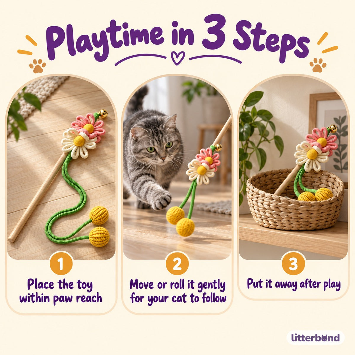 Twin Flower Teaser Wand - how to play