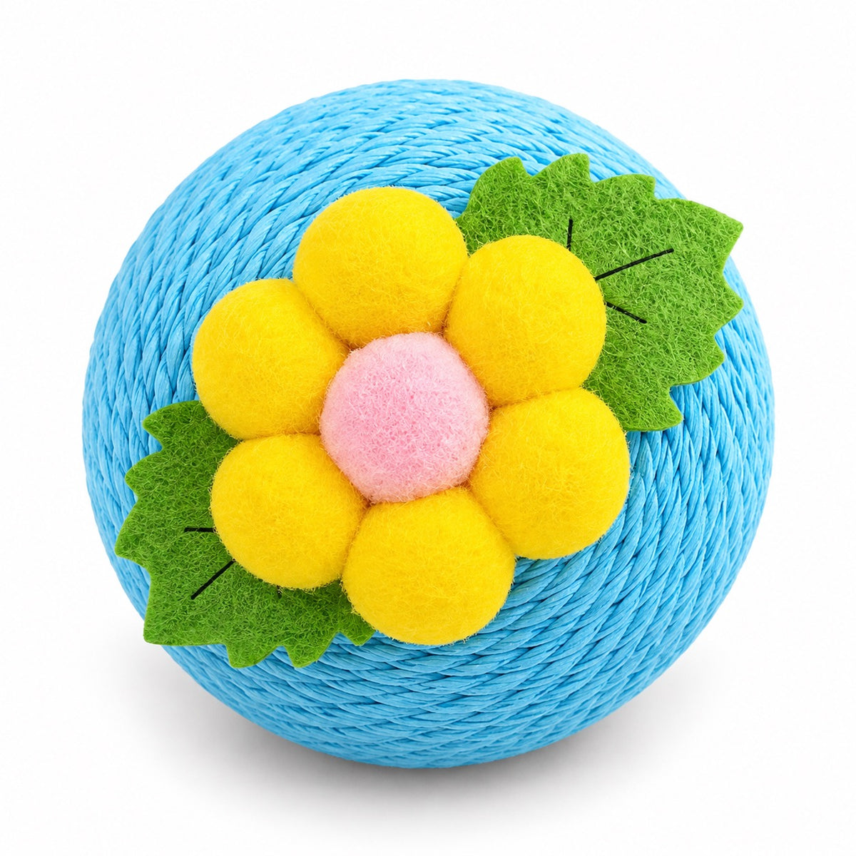 Flower Paper-Rope Cat Balls - Blue Flower Rope
