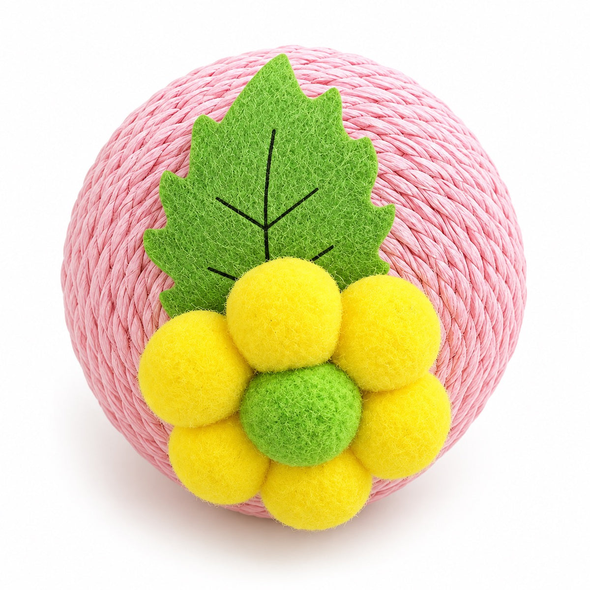 Flower Paper-Rope Cat Balls - Pink Flower Rope