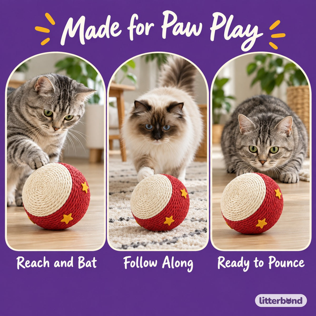 Drum Paper-Rope Cat Balls - playtime at home