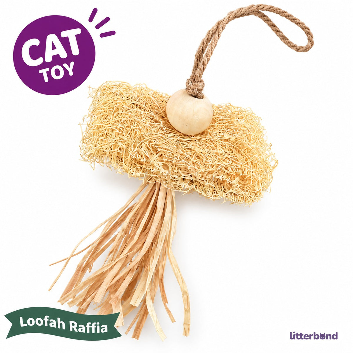 Loofah Raffia Cat Teaser