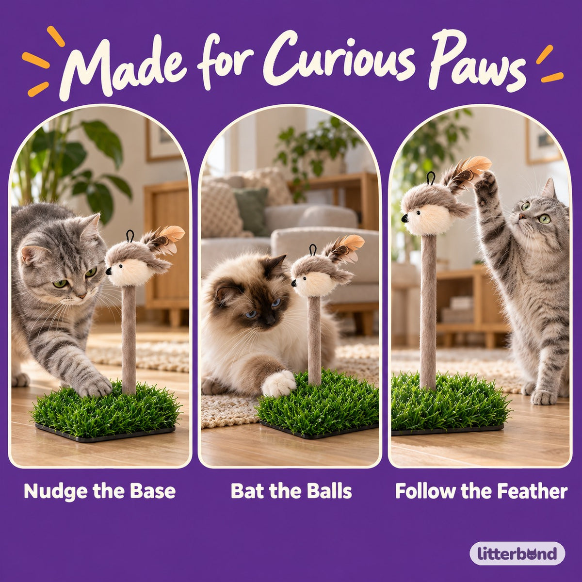 Bird Spring Tumbler Cat Toy - playtime at home