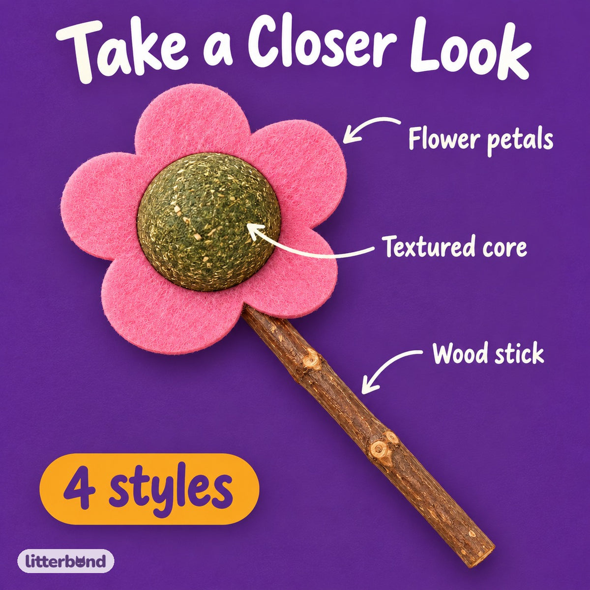 Silvervine Flower Cat Balls - close-up details