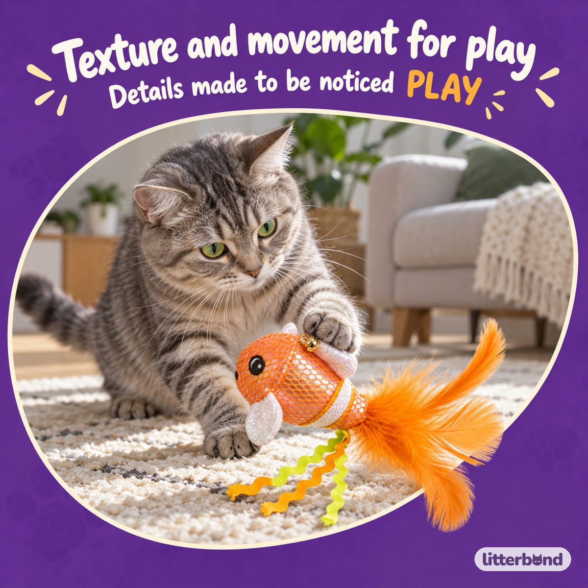 Clownfish Cat Toy with a cat