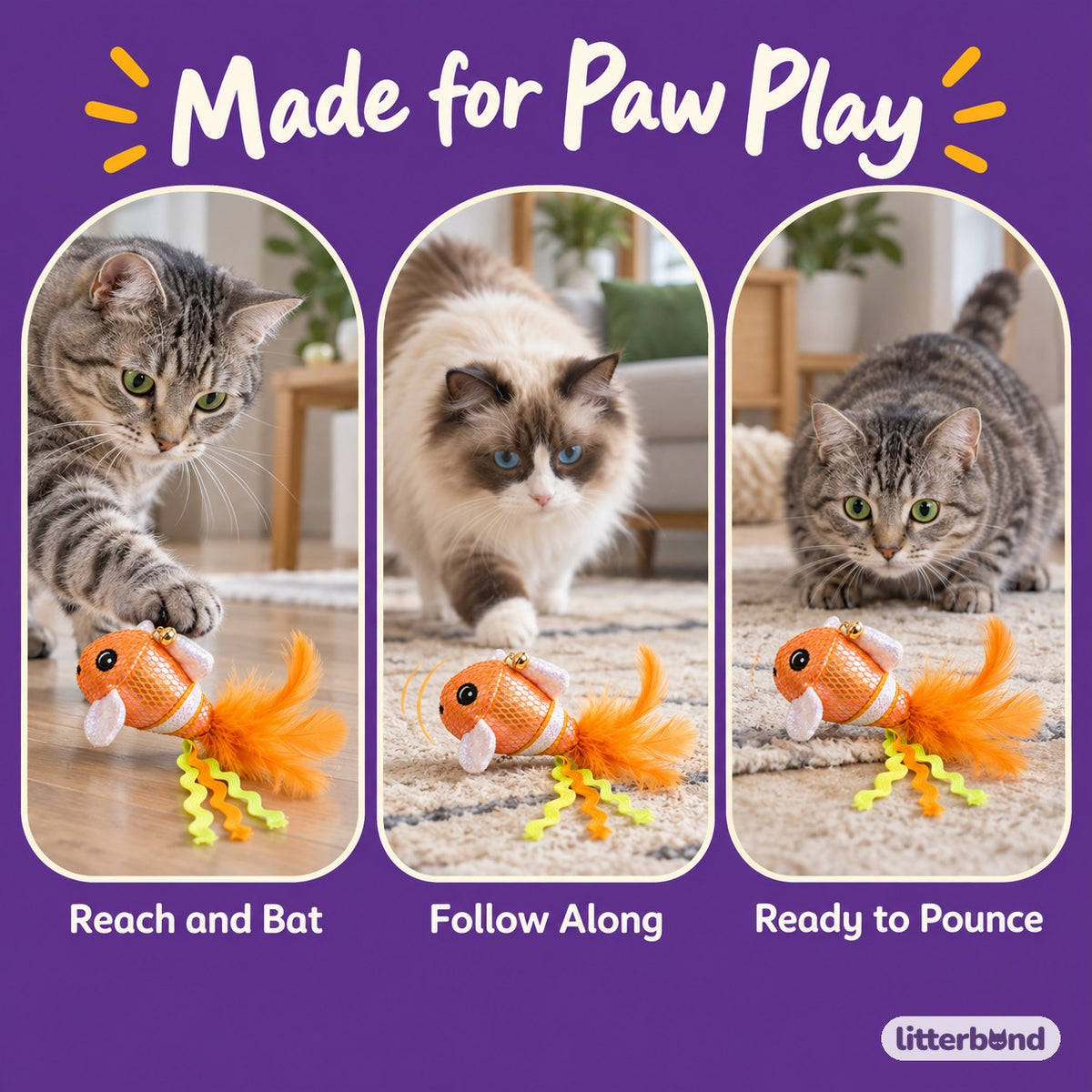 Clownfish Cat Toy - playtime at home