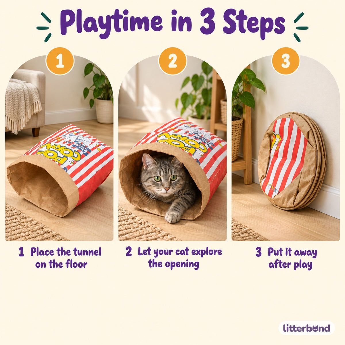 Striped Kraft Paper Tunnel - how to play