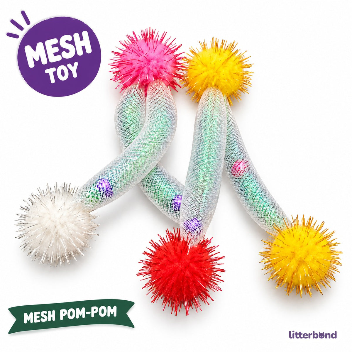 Iridescent Mesh Pom-Pom Toy