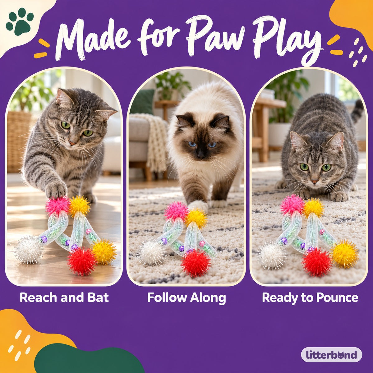 Iridescent Mesh Pom-Pom Toy - playtime at home
