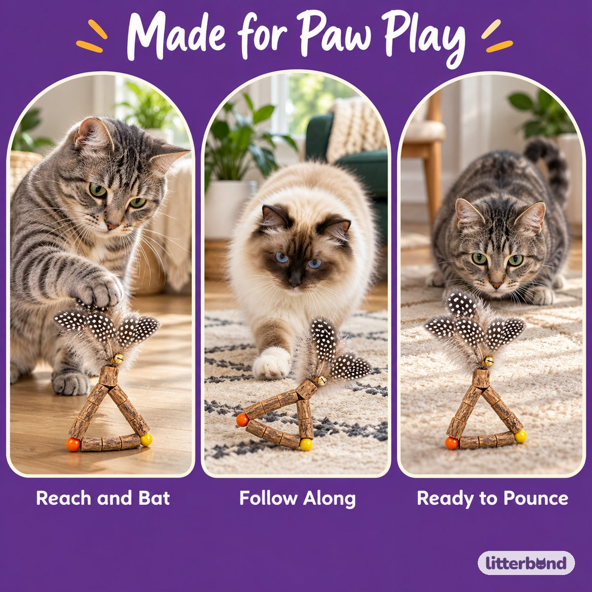 Silvervine Feather Play Toys - playtime at home