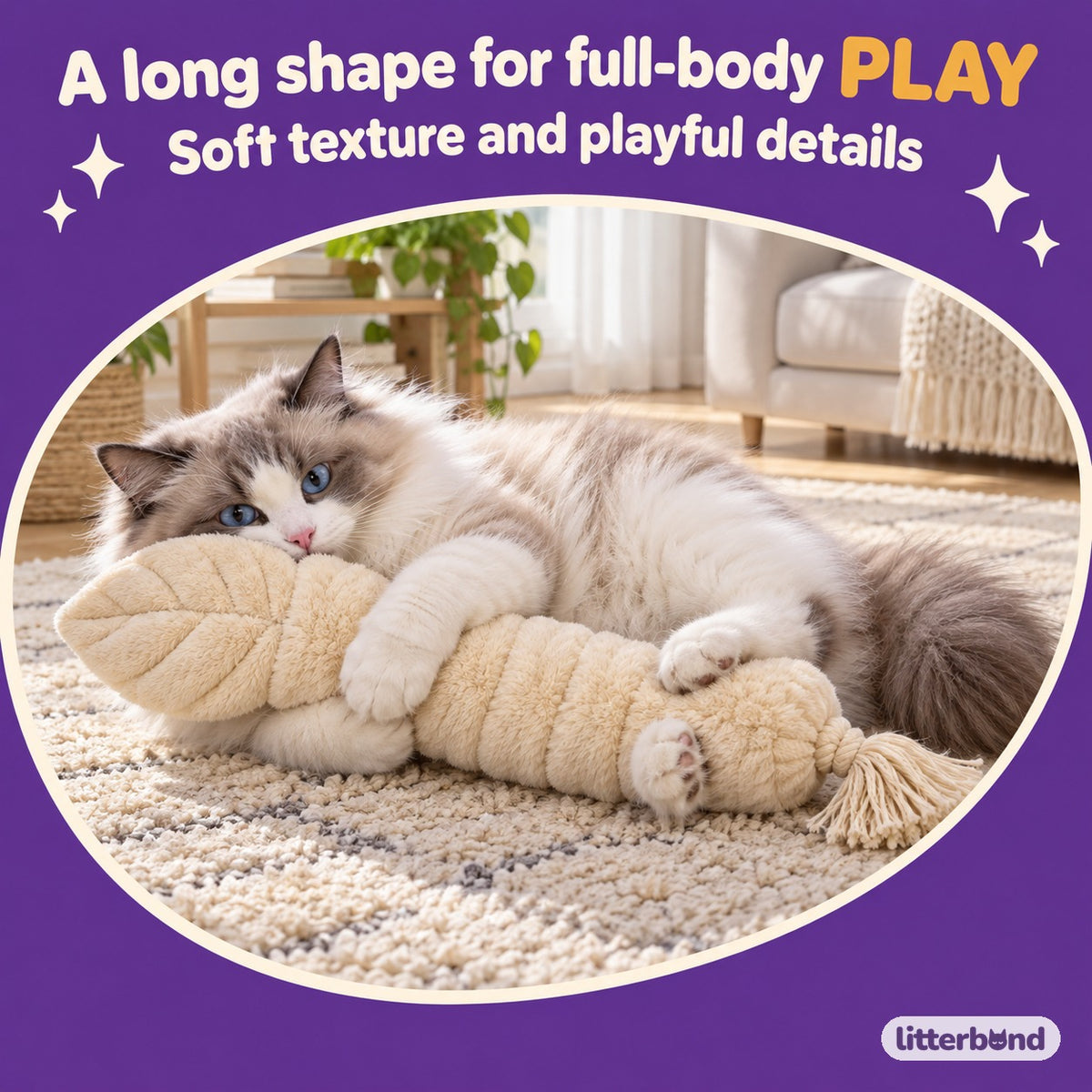Lotus Root Kicker for Bunny Kicks with a cat
