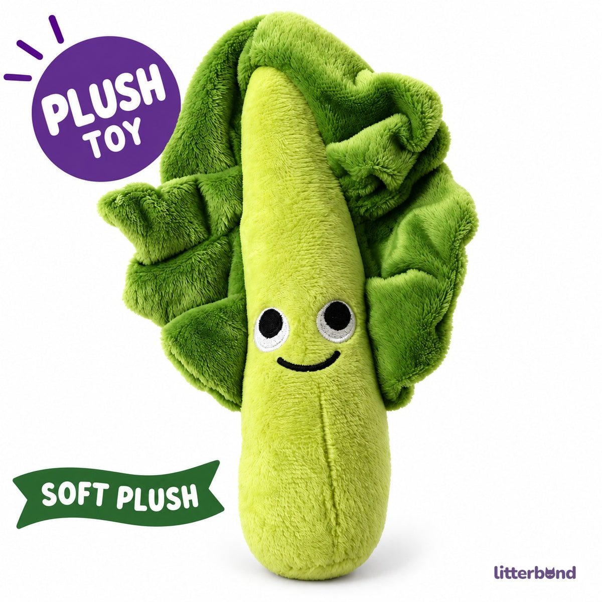 Smiling Kale Leaf Plush Toy
