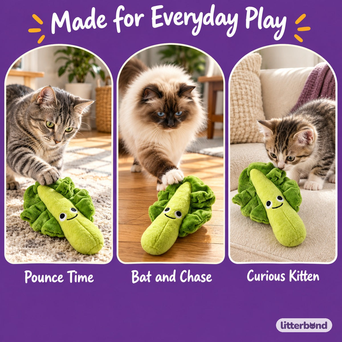 Smiling Kale Leaf Plush Toy - playtime at home
