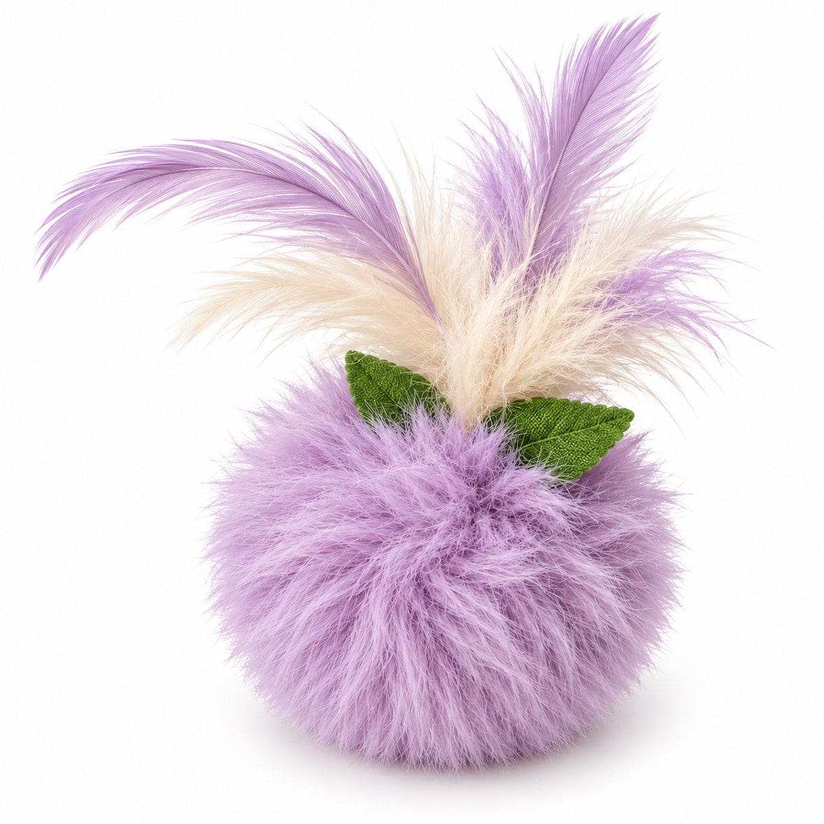 Feather Pom-Pom Toy for Batting - Purple Pom-Pom