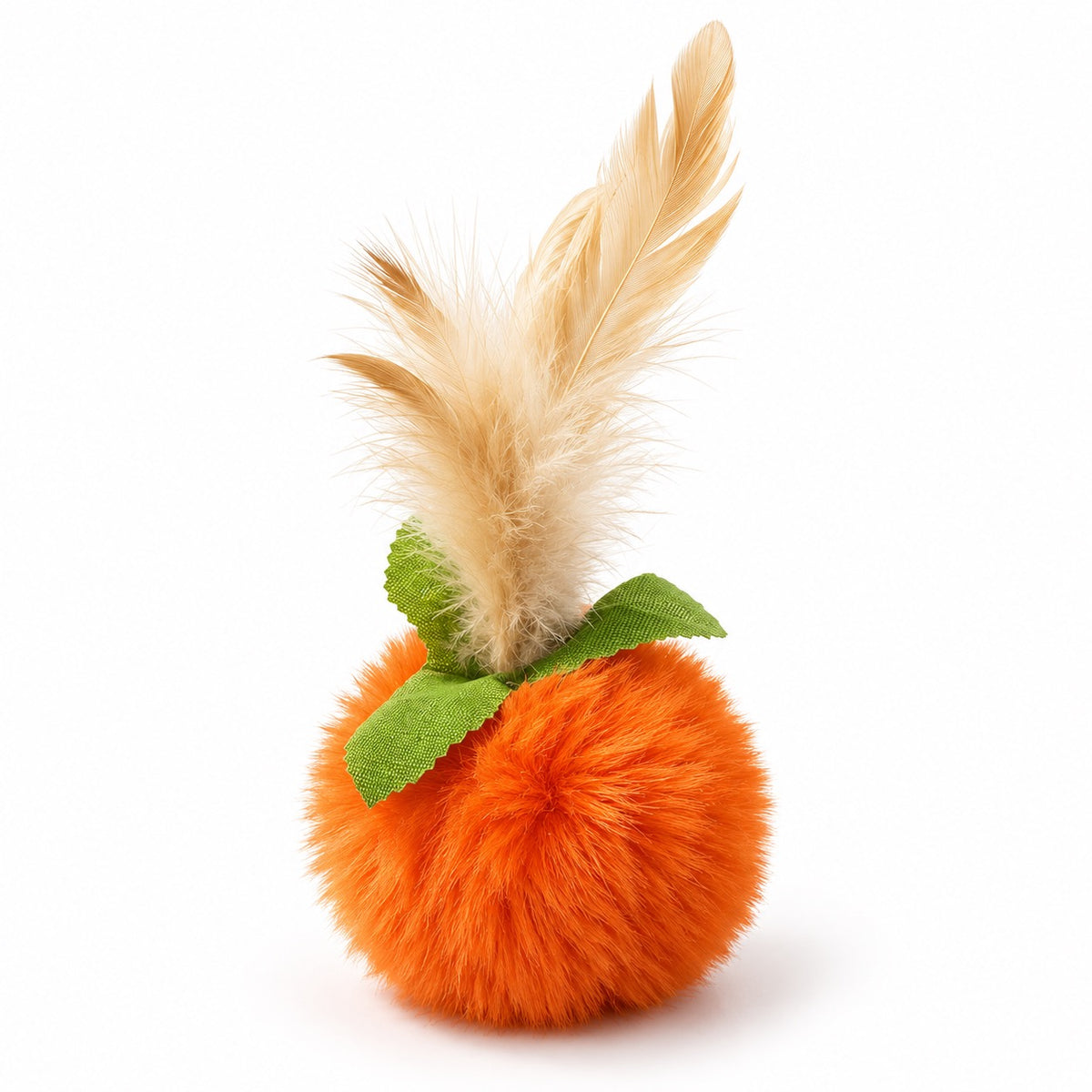 Feather Pom-Pom Toy for Batting - Orange Pom-Pom