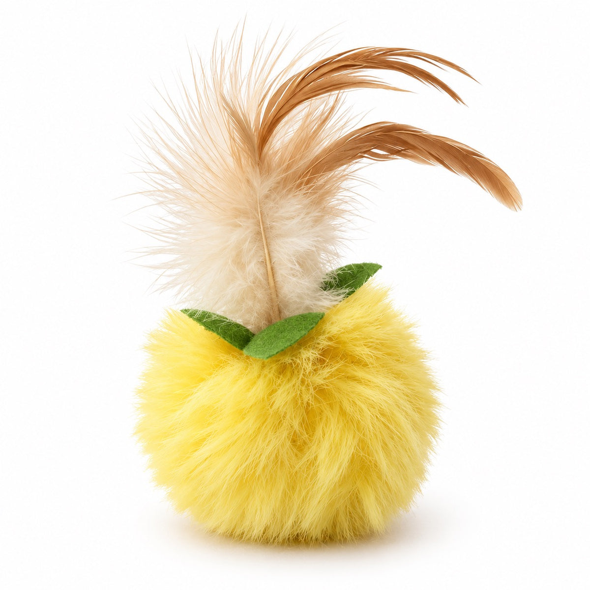 Feather Pom-Pom Toy for Batting - Yellow Pom-Pom