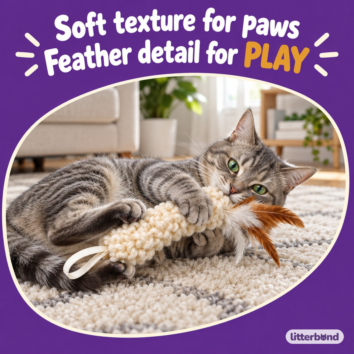 Curly Wool Kicker for Hugging with a cat