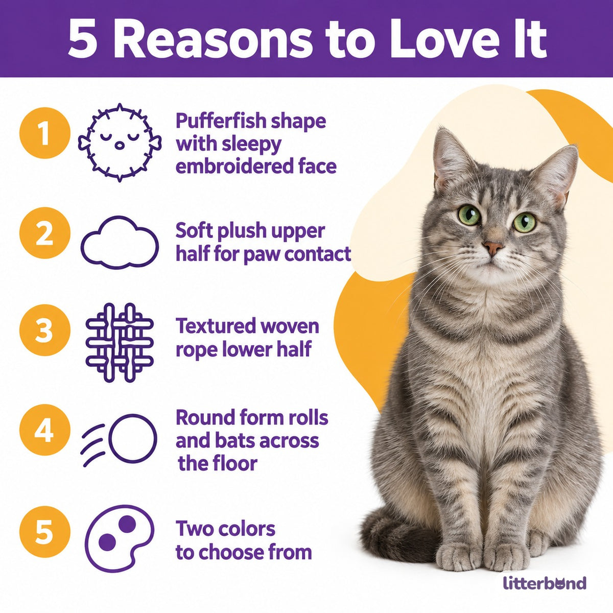 Pufferfish Rope-Bottom Cat Ball - 5 reasons to love it