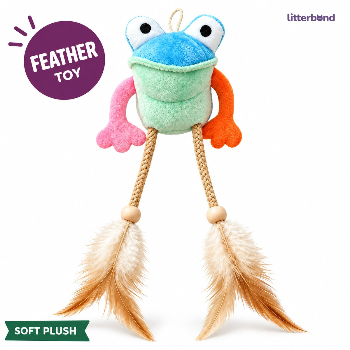 Frog Feather Hanging Toy