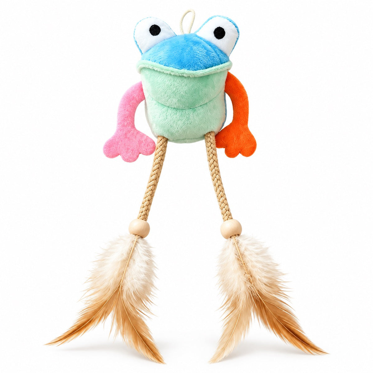 Frog Feather Hanging Toy - Frog Feather Toy