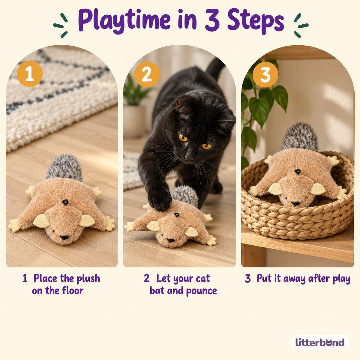 Flying Squirrel Plush for Batting - how to play