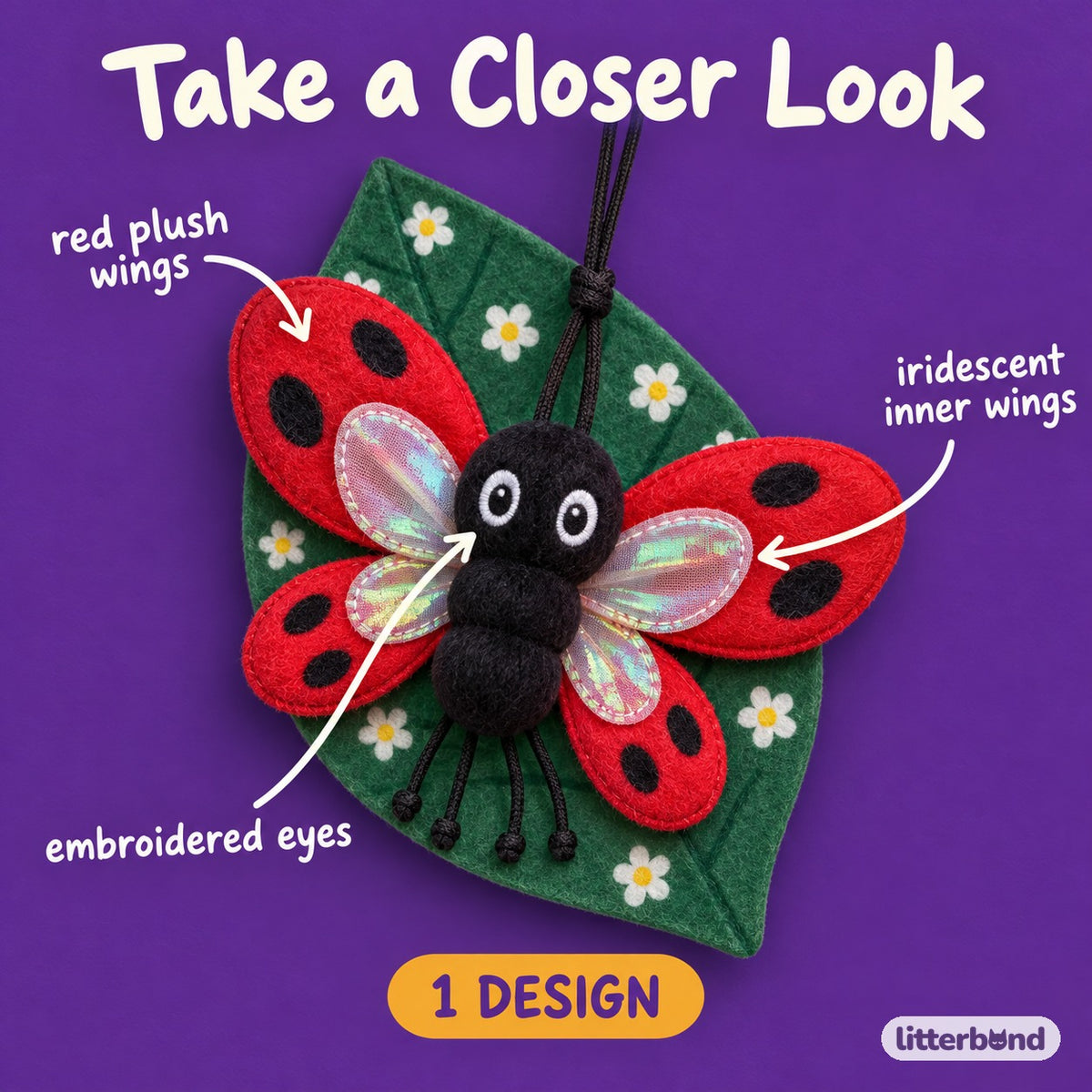 Iridescent Butterfly Hanging Toy - close-up details