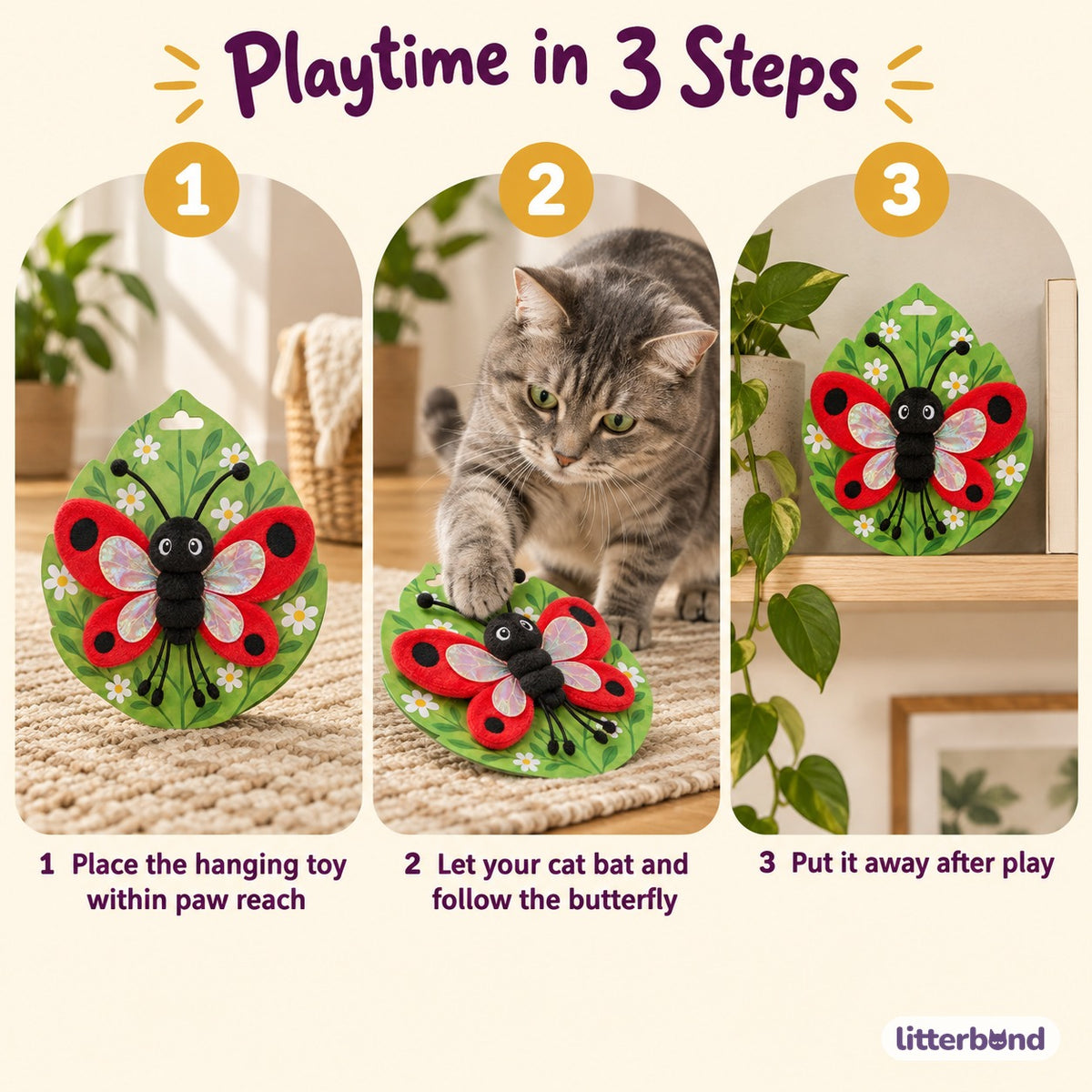 Iridescent Butterfly Hanging Toy - how to play