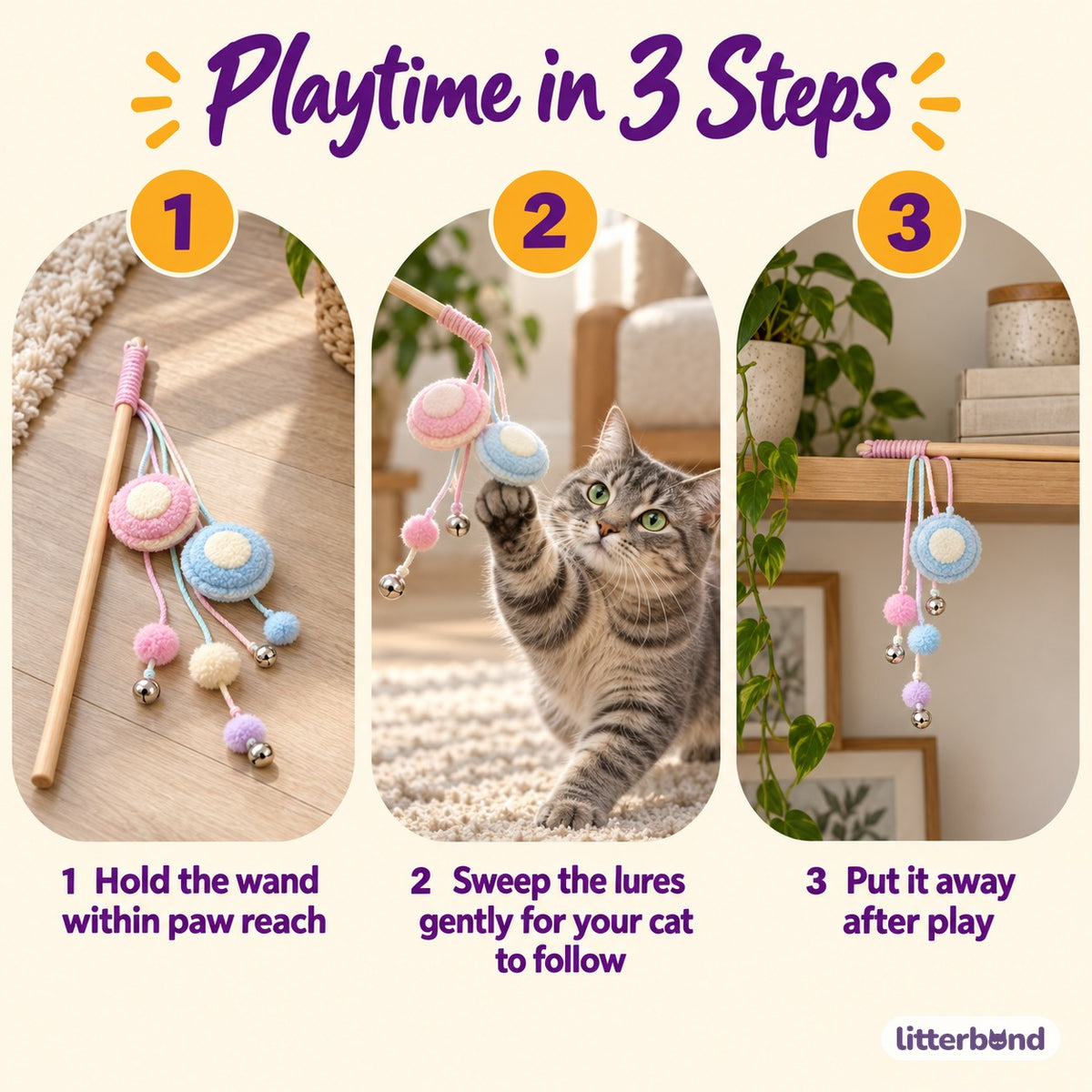 Pastel Macaron Teaser Wand for Batting - how to play