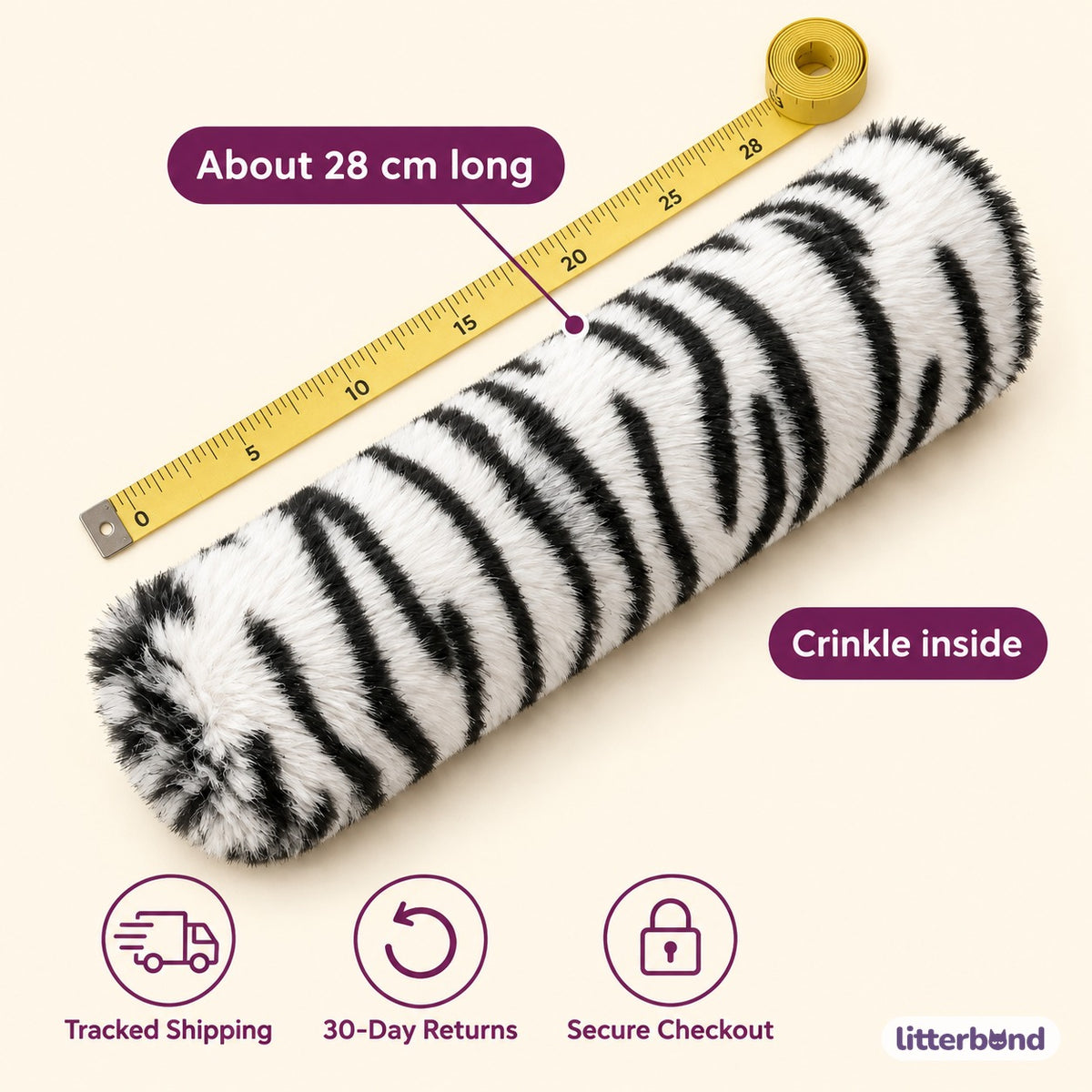Zebra Stripe Kicker Pillow for Hugging - size and details