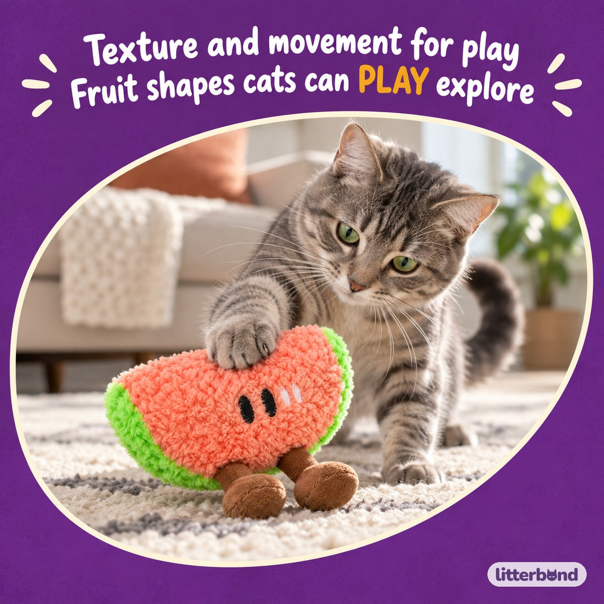 Fruit Plush Toys for Batting with a cat