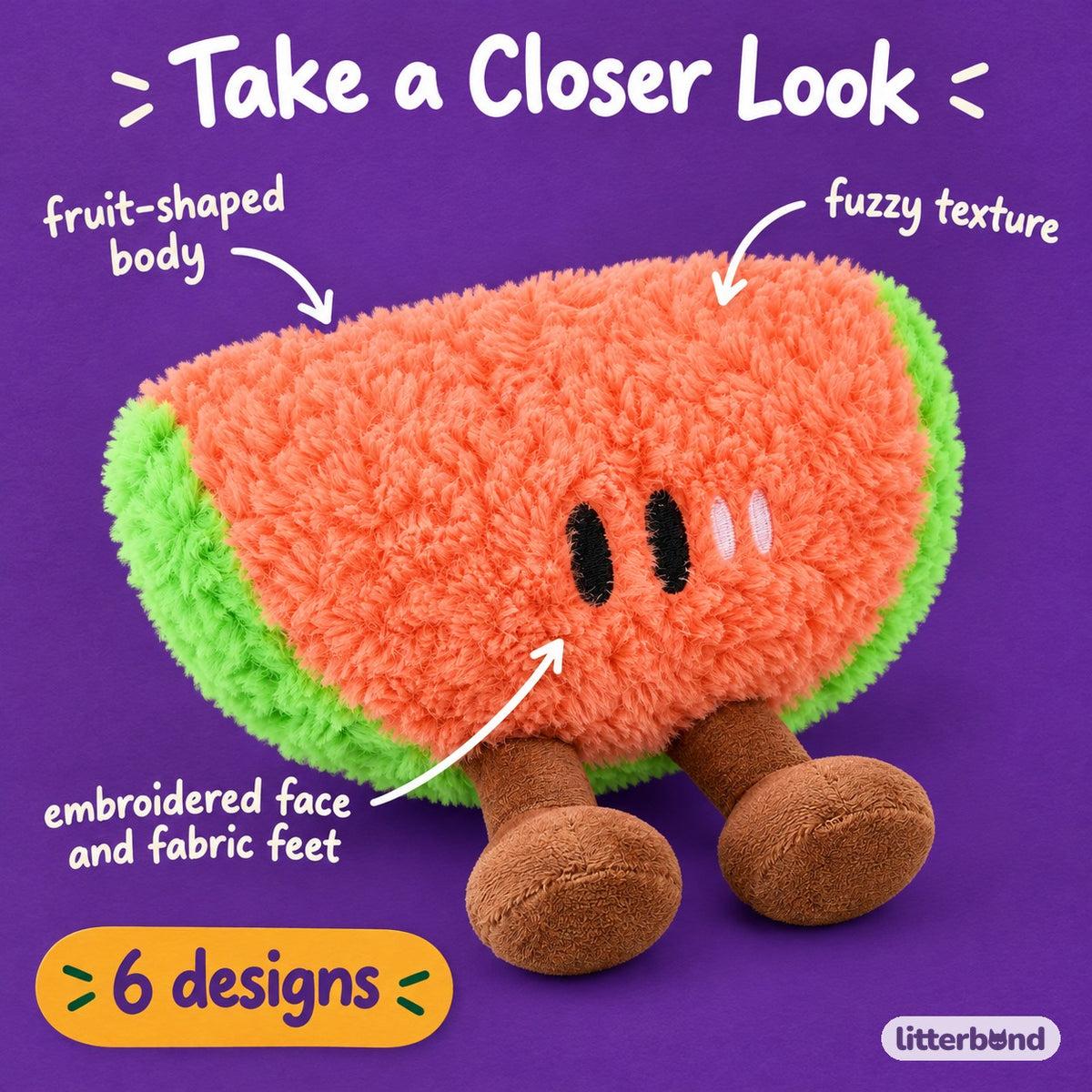 Fruit Plush Toys for Batting - close-up details