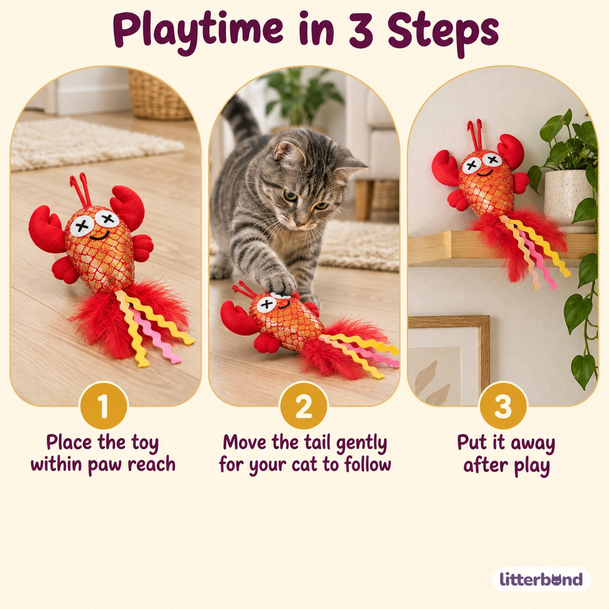 Glitter Lobster Batting Toy - how to play