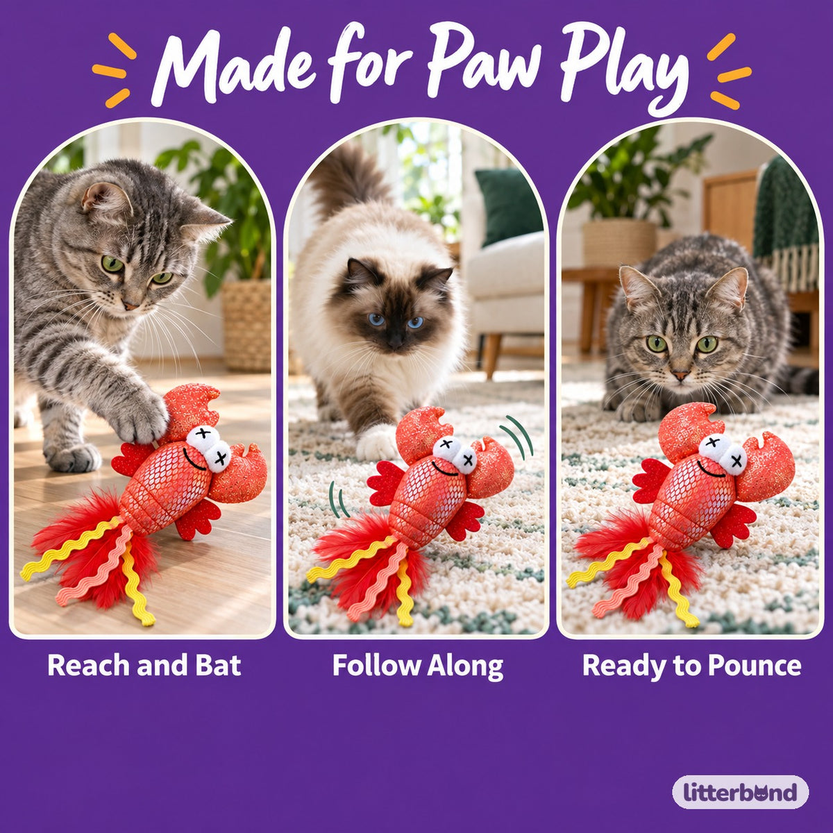 Glitter Lobster Batting Toy - playtime at home