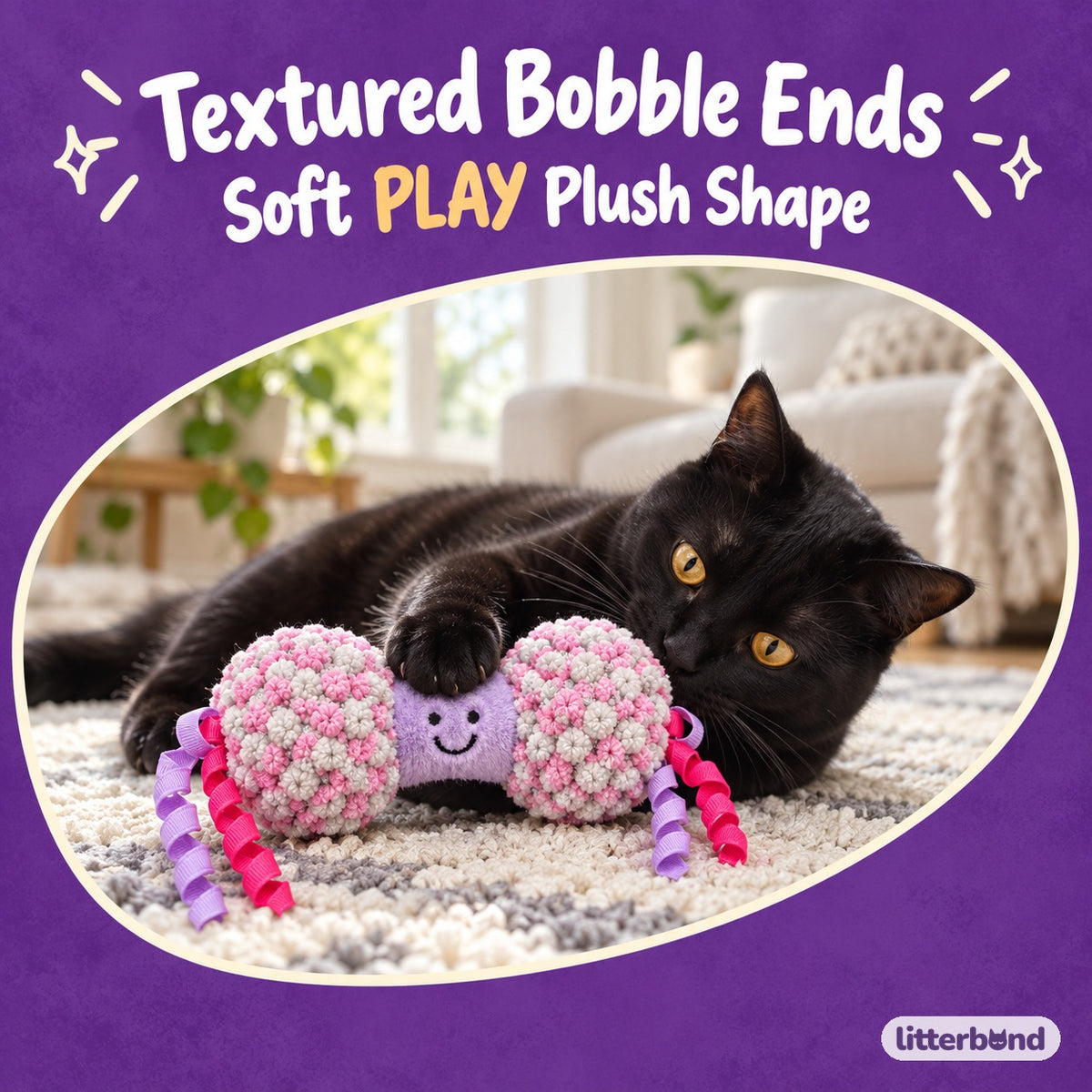 Bobble Dumbbell Plush Toy for Batting with a cat