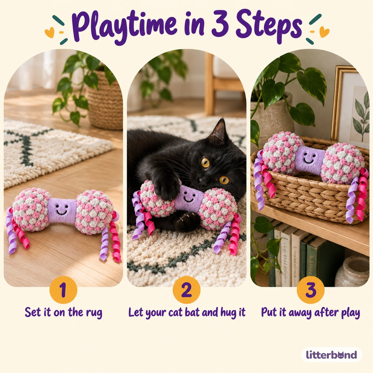 Bobble Dumbbell Plush Toy for Batting - how to play