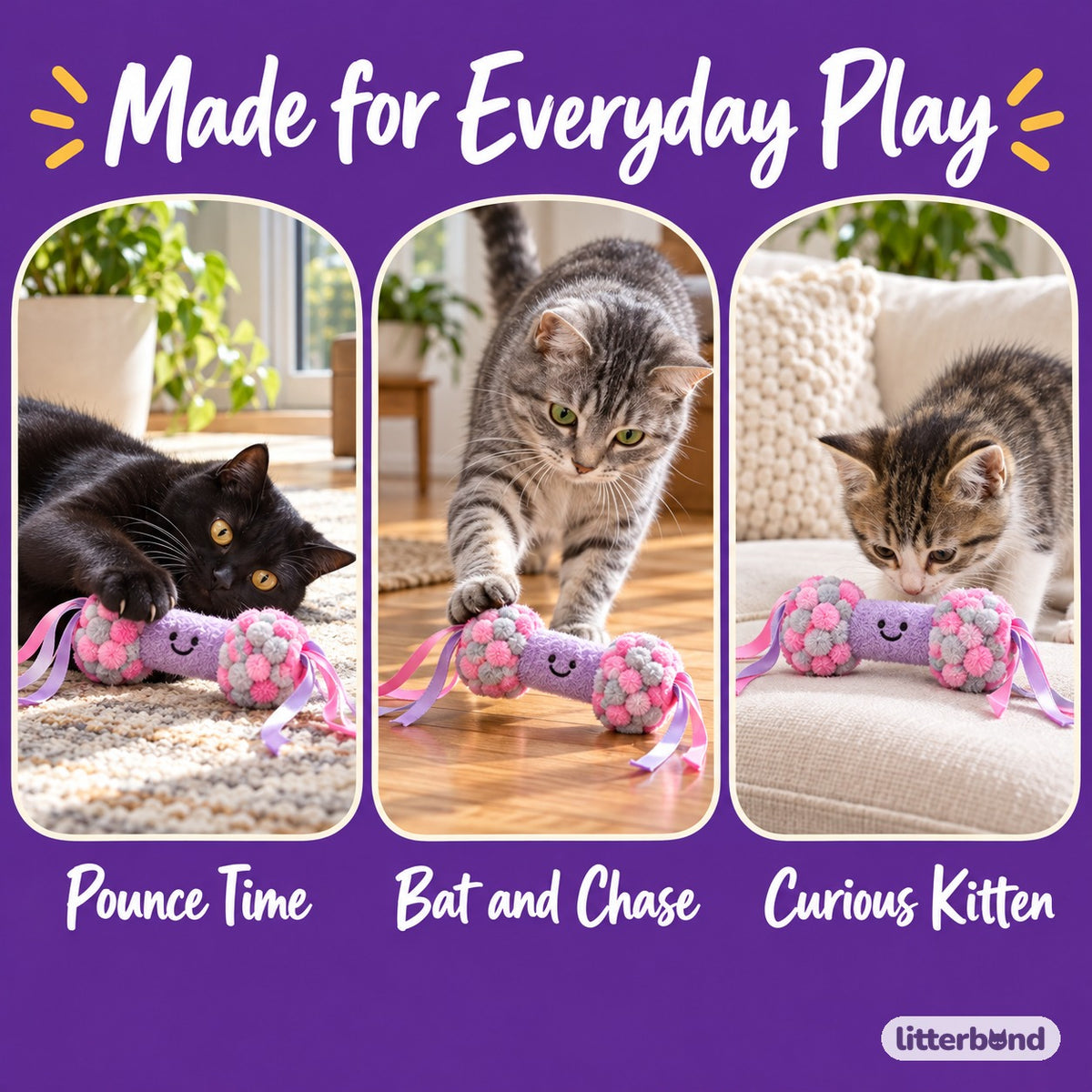 Bobble Dumbbell Plush Toy for Batting - playtime at home