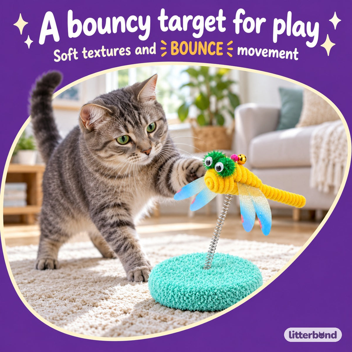 Dragonfly Spring Toy for Batting with a cat